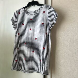 LOFT black and White Striped Tee